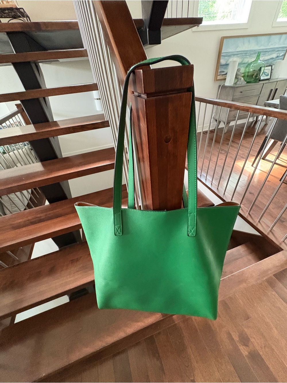 Green Tote Bag - Classic Everyday Shoulder Bag